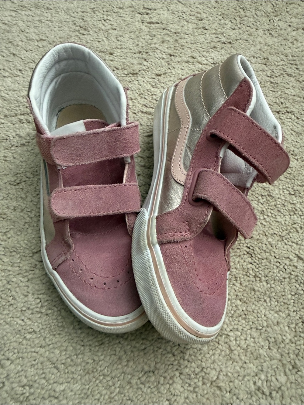 Kids Suede Velcro Sneakers in Dusty Rose 2.5 mid metallic pop pink VANS shoes